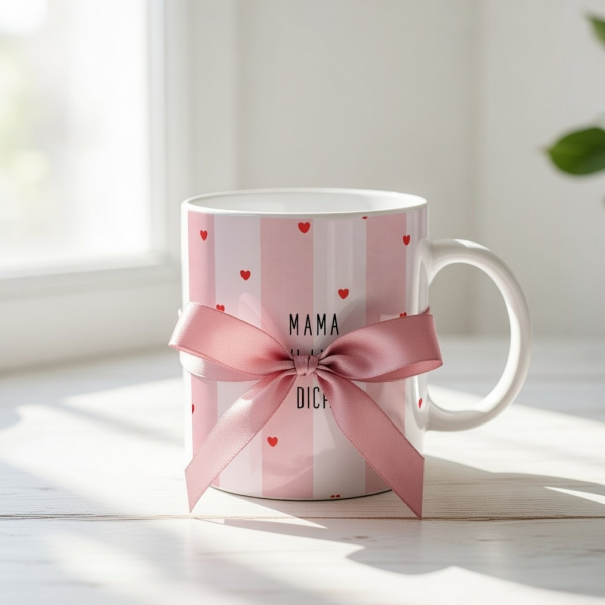 Mama ich liebe dich Tasse Rosa Streifen
