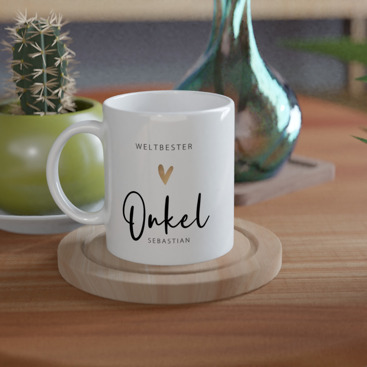 Tasse Weltbester Onkel 330ml einfarbig mit / ohne Personalisierung
