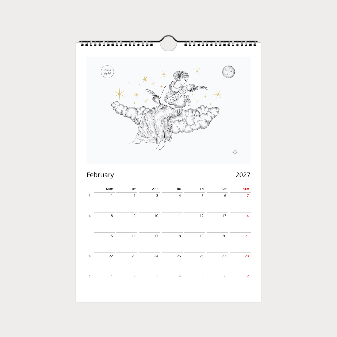 Zodiac Sternzeichen Kalender 2027 (Sprache Englisch)