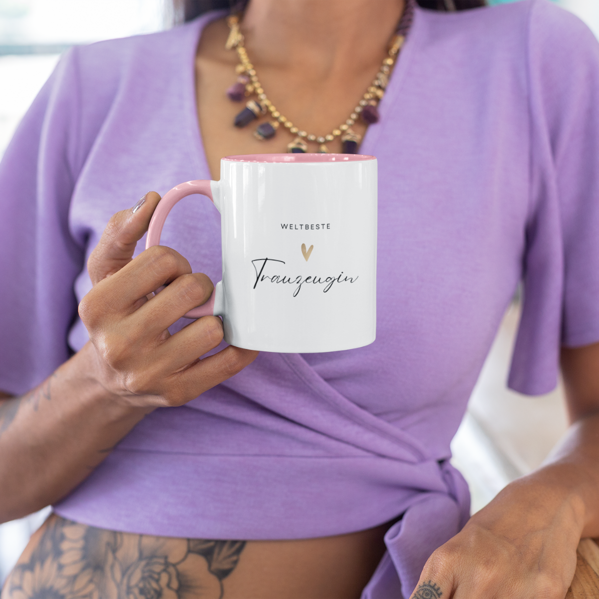 Weltbeste Trauzeugin Tasse - zweifarbig (330ml)