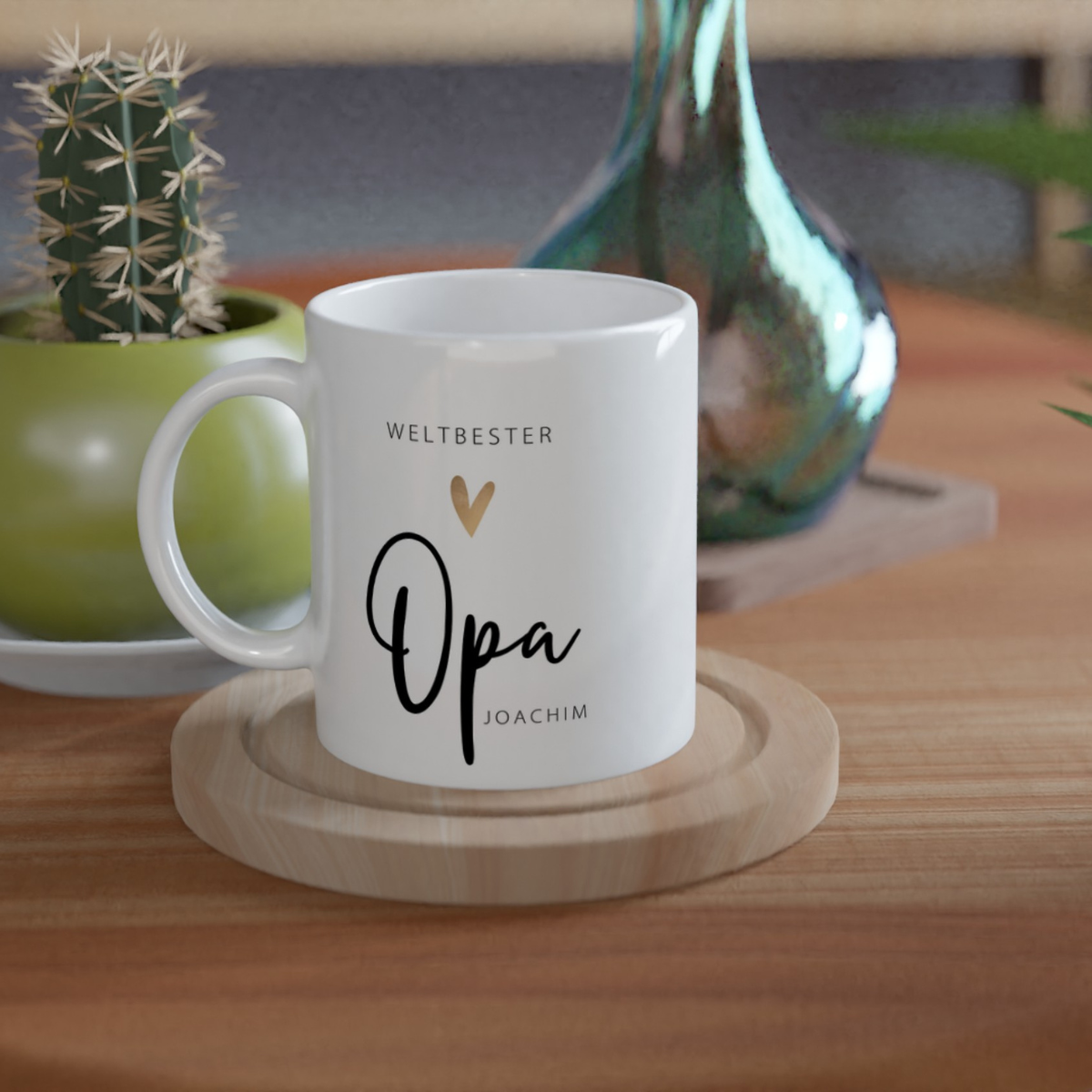 Tasse Weltbester Opa 330ml einfarbig mit / ohne Personalisierung