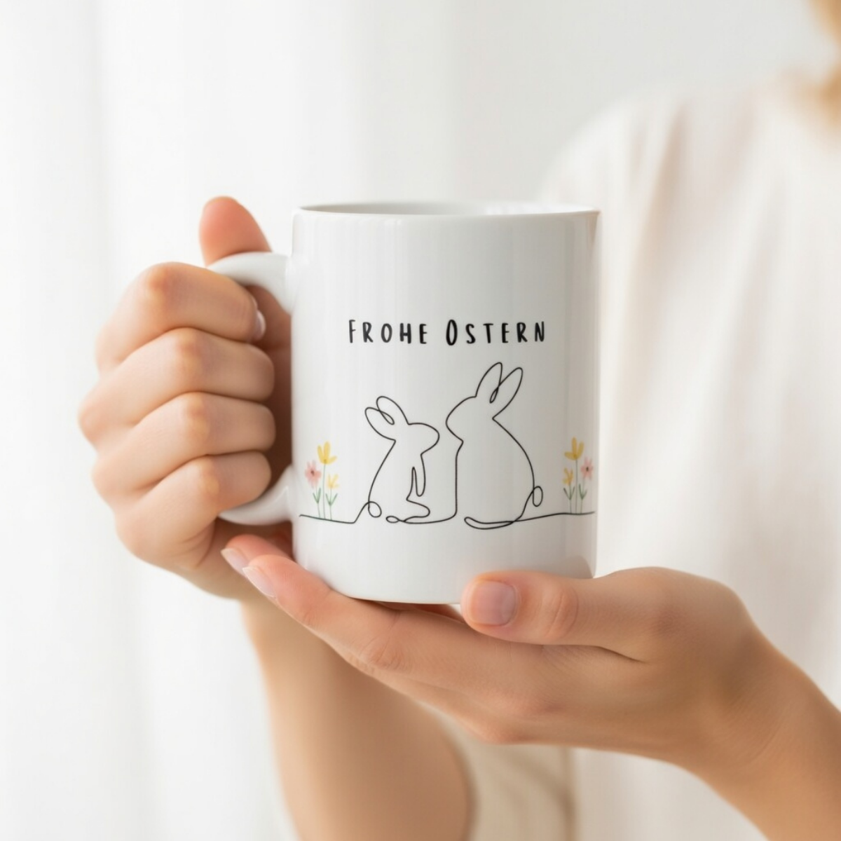 Tasse Ostern gezeichneter Hase