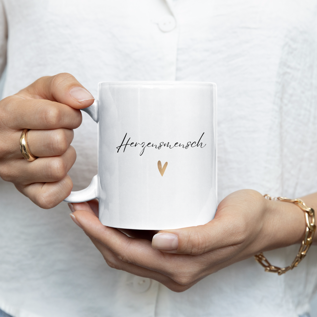 Tasse Herzensmensch - einfarbig