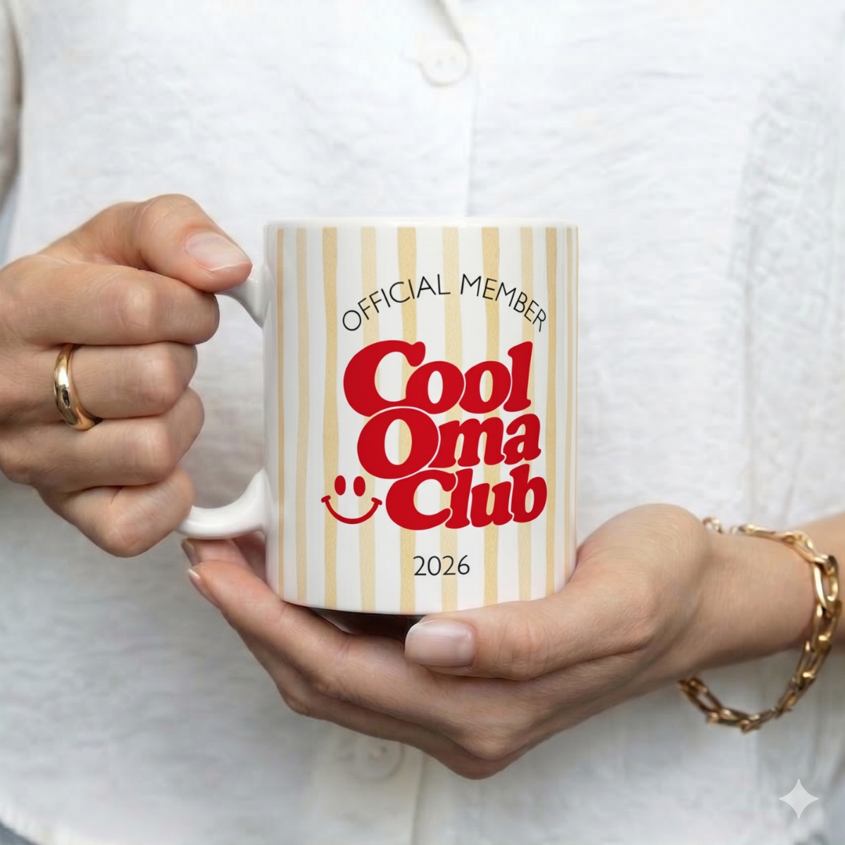 Tasse Cool Oma Club Gelb Rot (2020 bis 2027 oder ohne Jahreszahl)