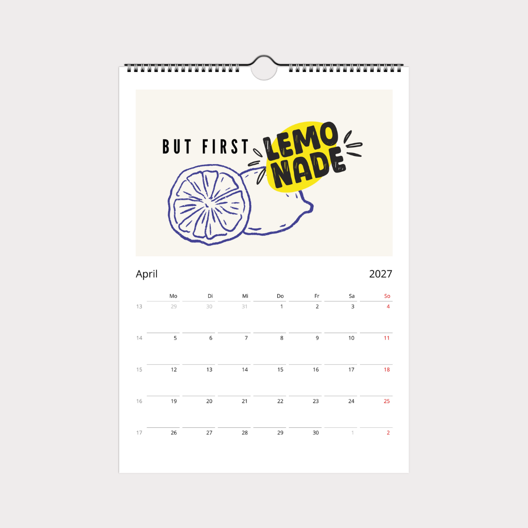 Design Küchenkalender 2027 | Wandkalender A4