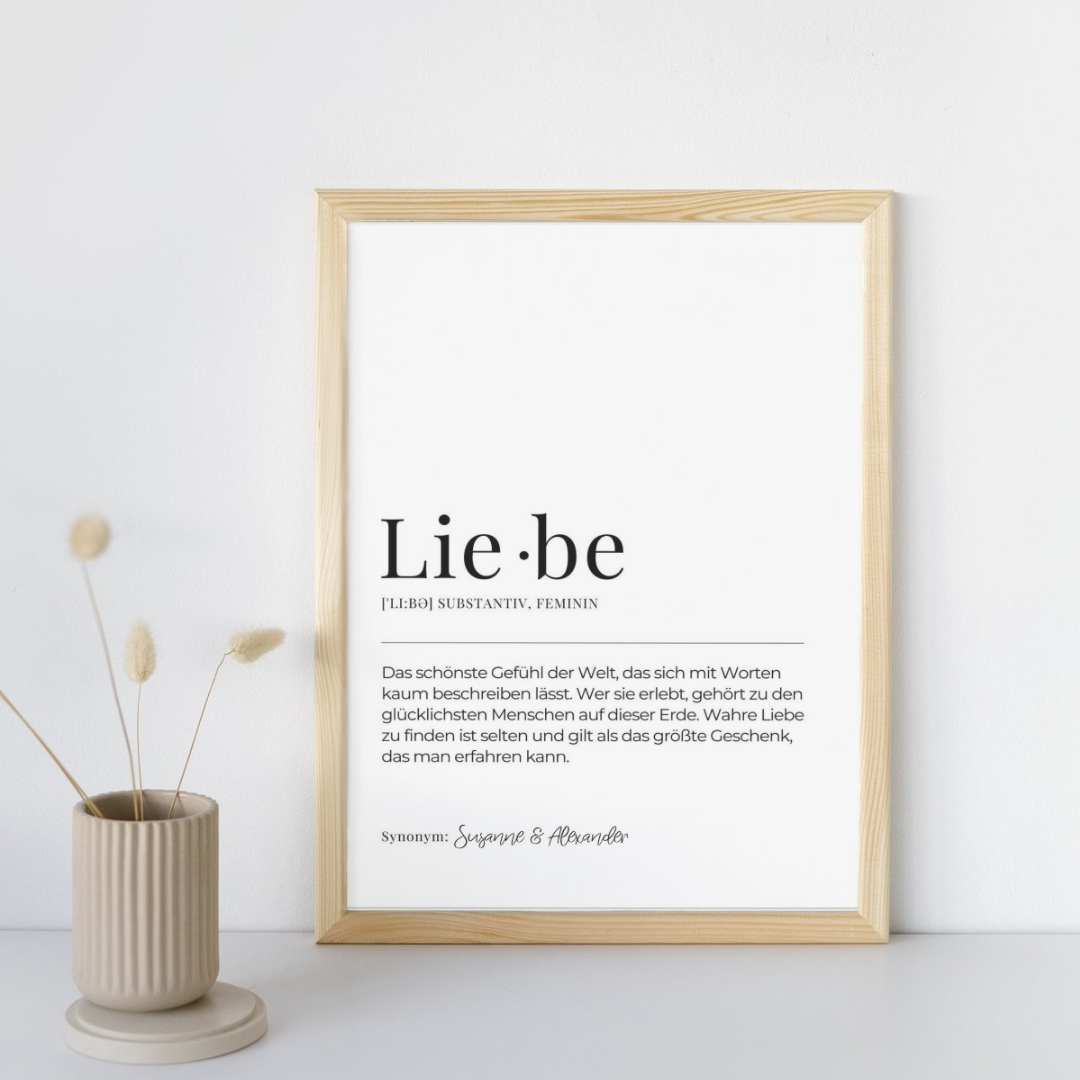 Personalisiertes Definition Liebe Poster