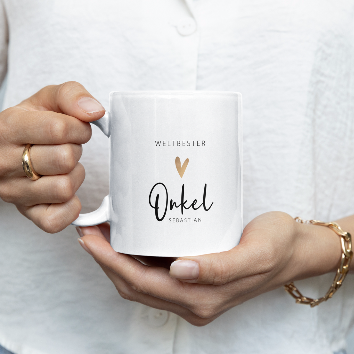 Tasse Weltbester Onkel 330ml einfarbig mit / ohne Personalisierung