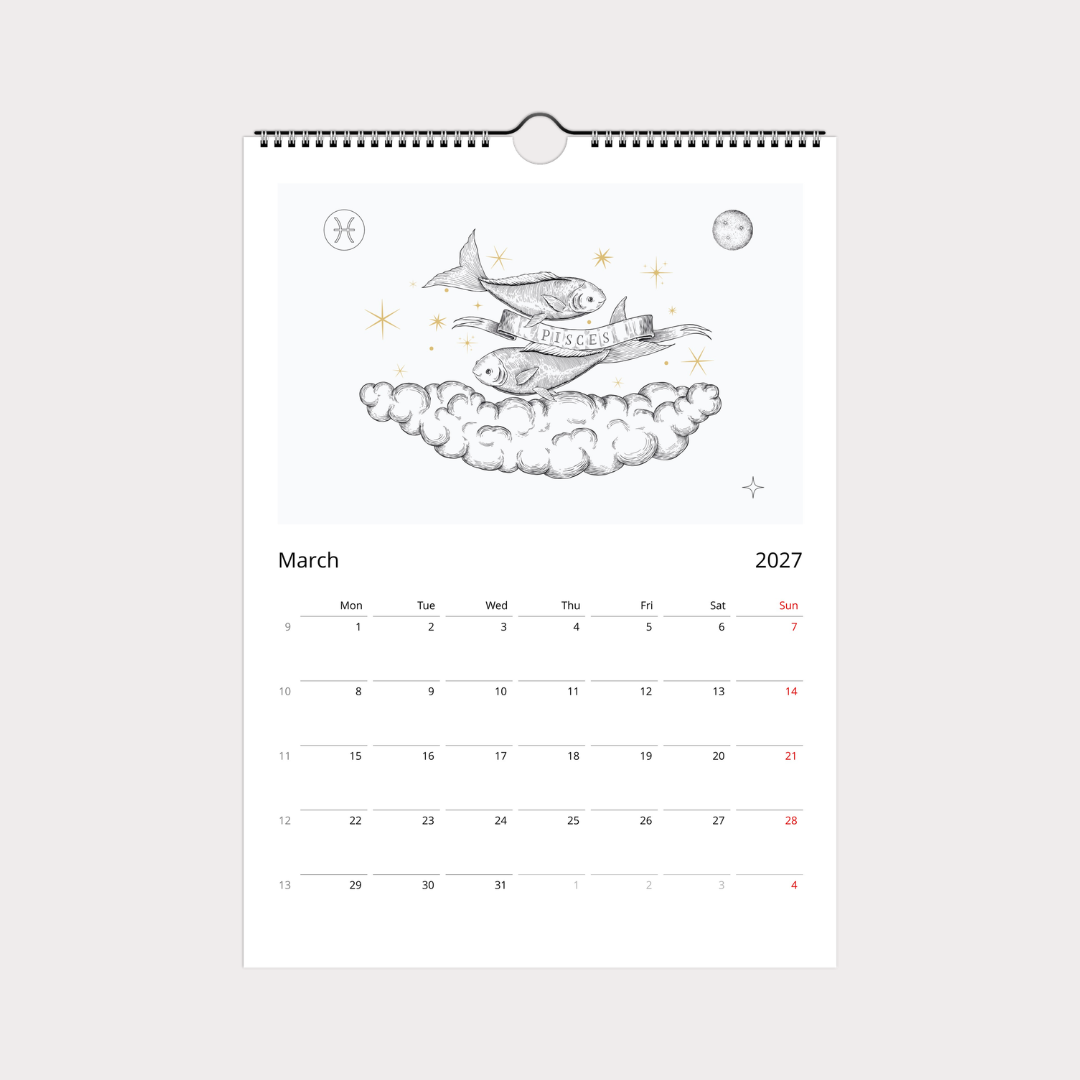 Zodiac Sternzeichen Kalender 2027 (Sprache Englisch)