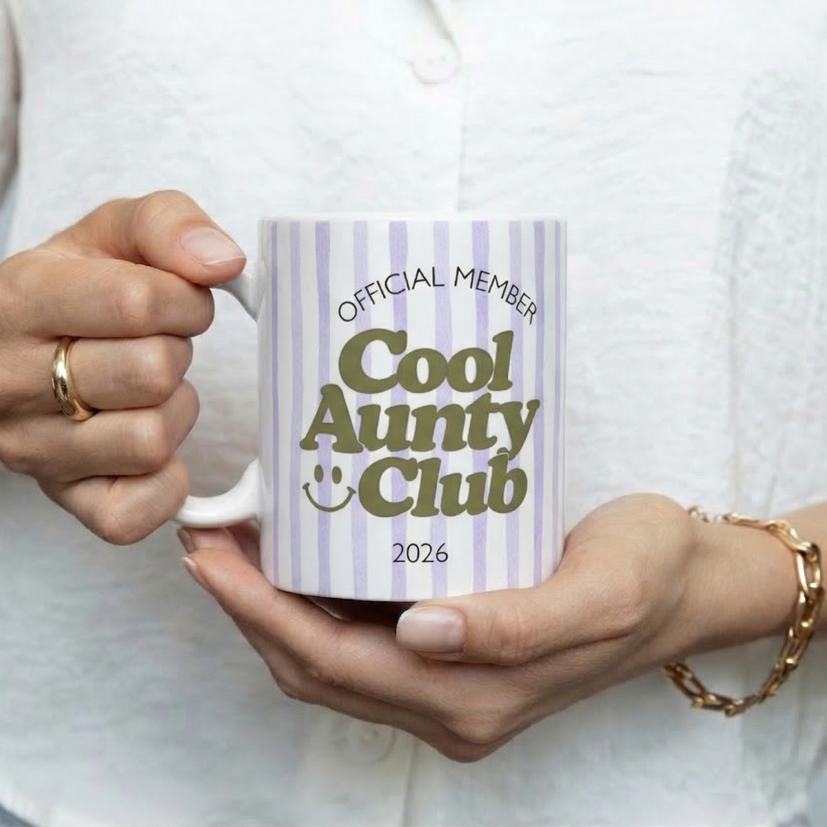 Tasse Cool Aunty Club Lila (2020 bis 2027 oder ohne Jahreszahl)