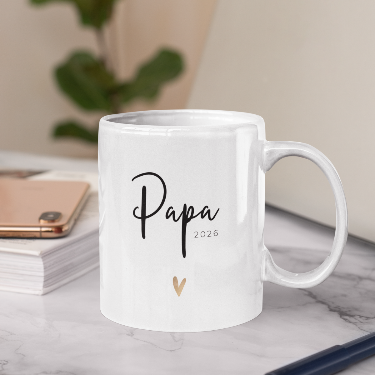 Tasse Papa 2026 goldenes Herz (2020 bis 2027)