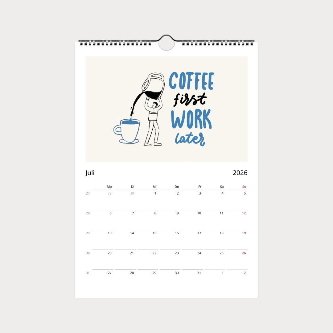 Küchenkalender 2026 | Wandkalender A4 mit Sprüchen & Genuss-Motiven