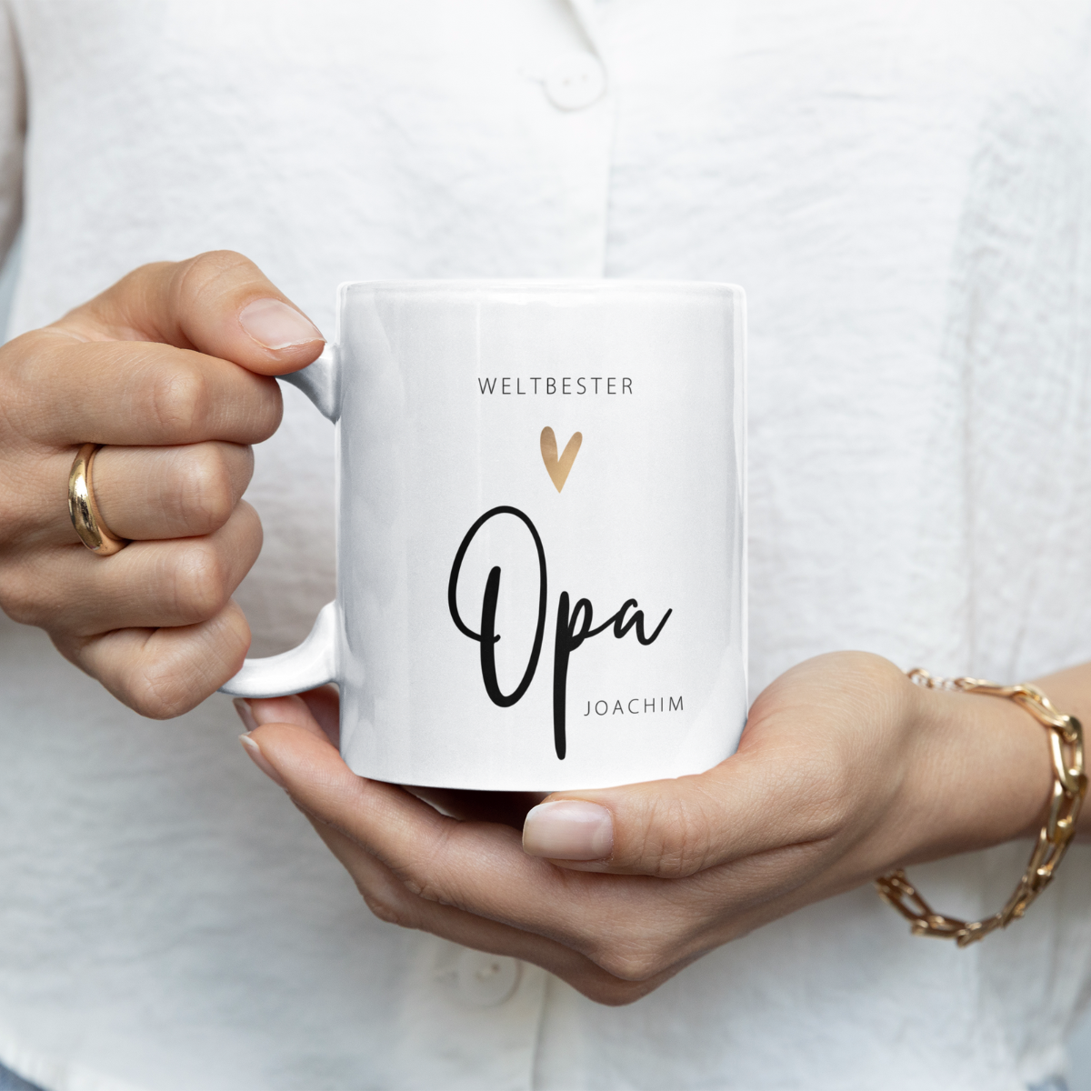 Tasse Weltbester Opa 330ml einfarbig mit / ohne Personalisierung