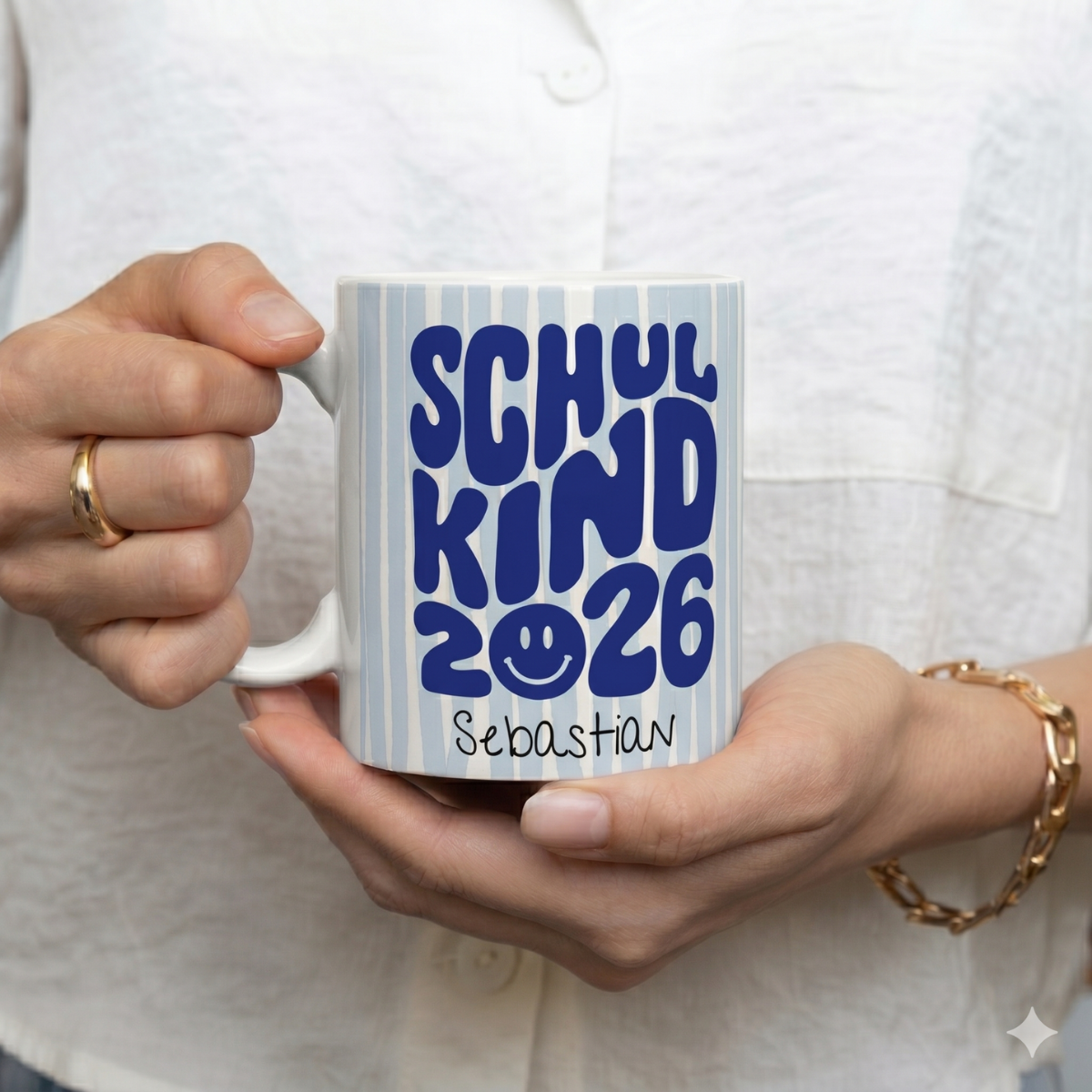 Tasse Schulkind 2026 Blau mit Namen