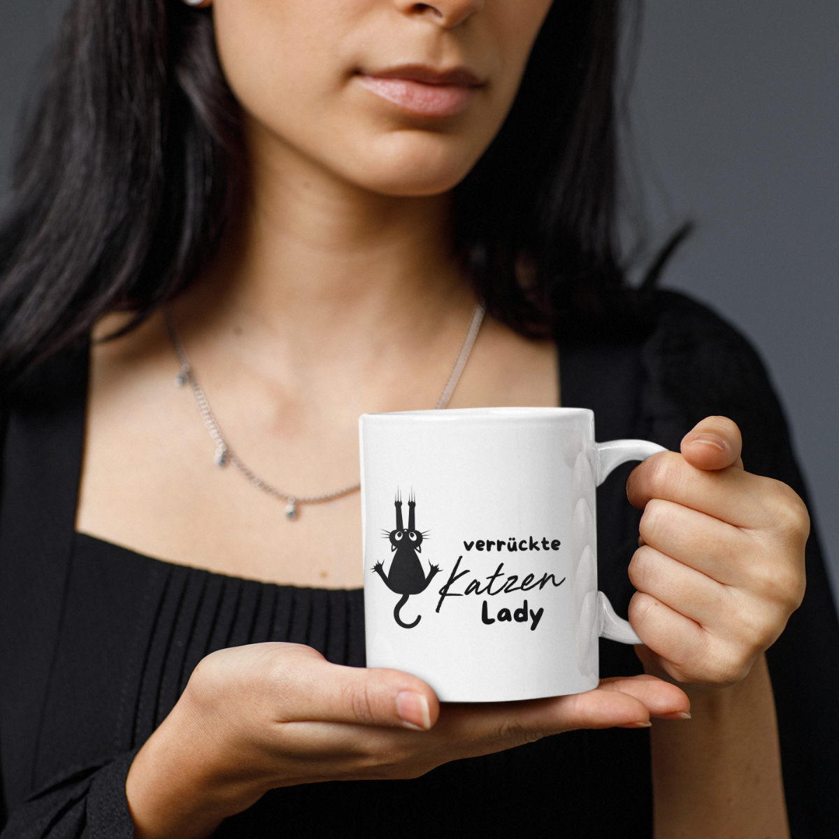 Tasse Verrückte Katzenlady – 4 Farben