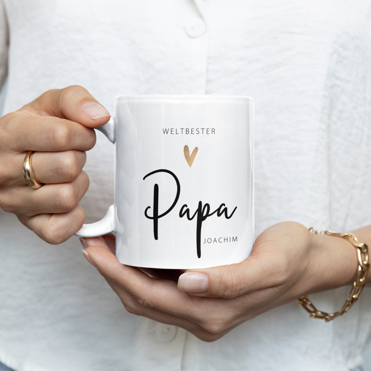Tasse Weltbester Papa 330ml einfarbig mit /ohne Personalisierung