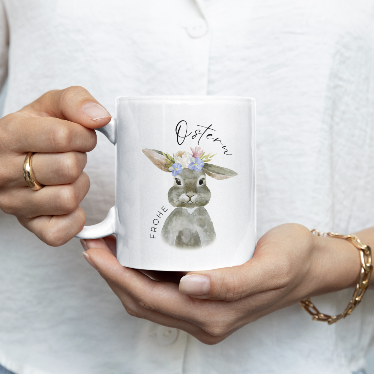 Tasse Frohe Ostern Hase – 4 Farben