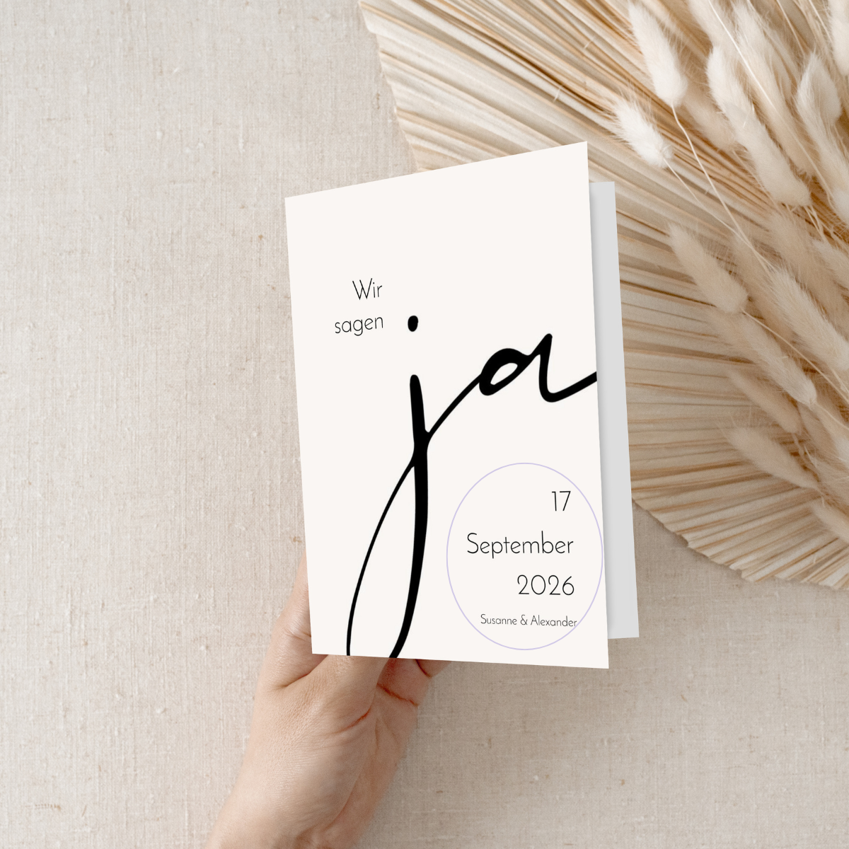 Einladungskarten Hochzeit "Wir sagen Ja"  personalisierbar - 10 Stück