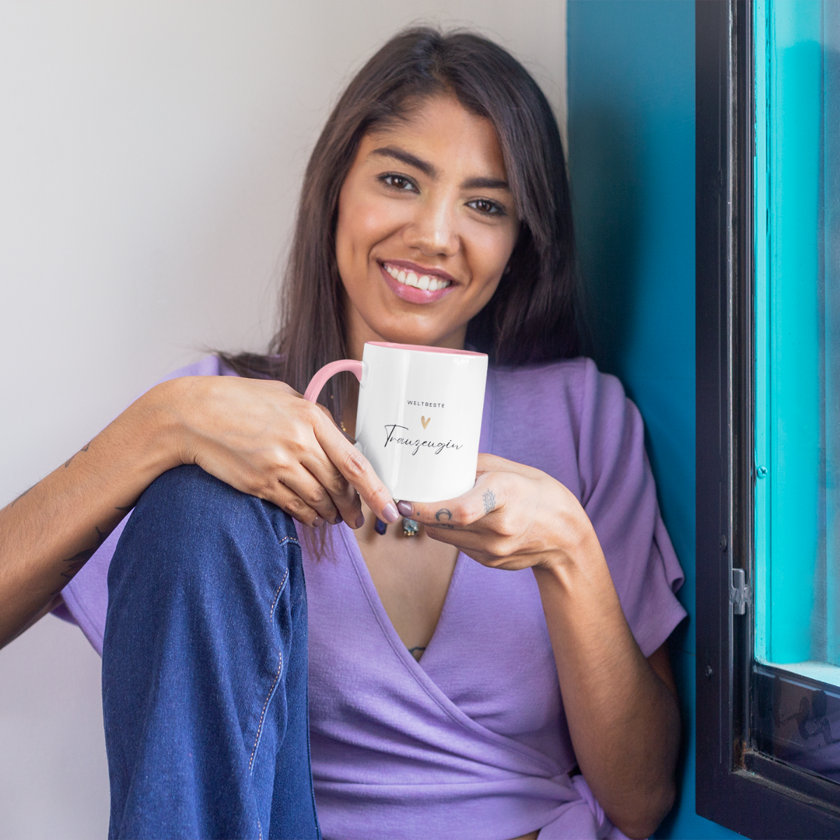 Weltbeste Trauzeugin Tasse - zweifarbig (330ml)