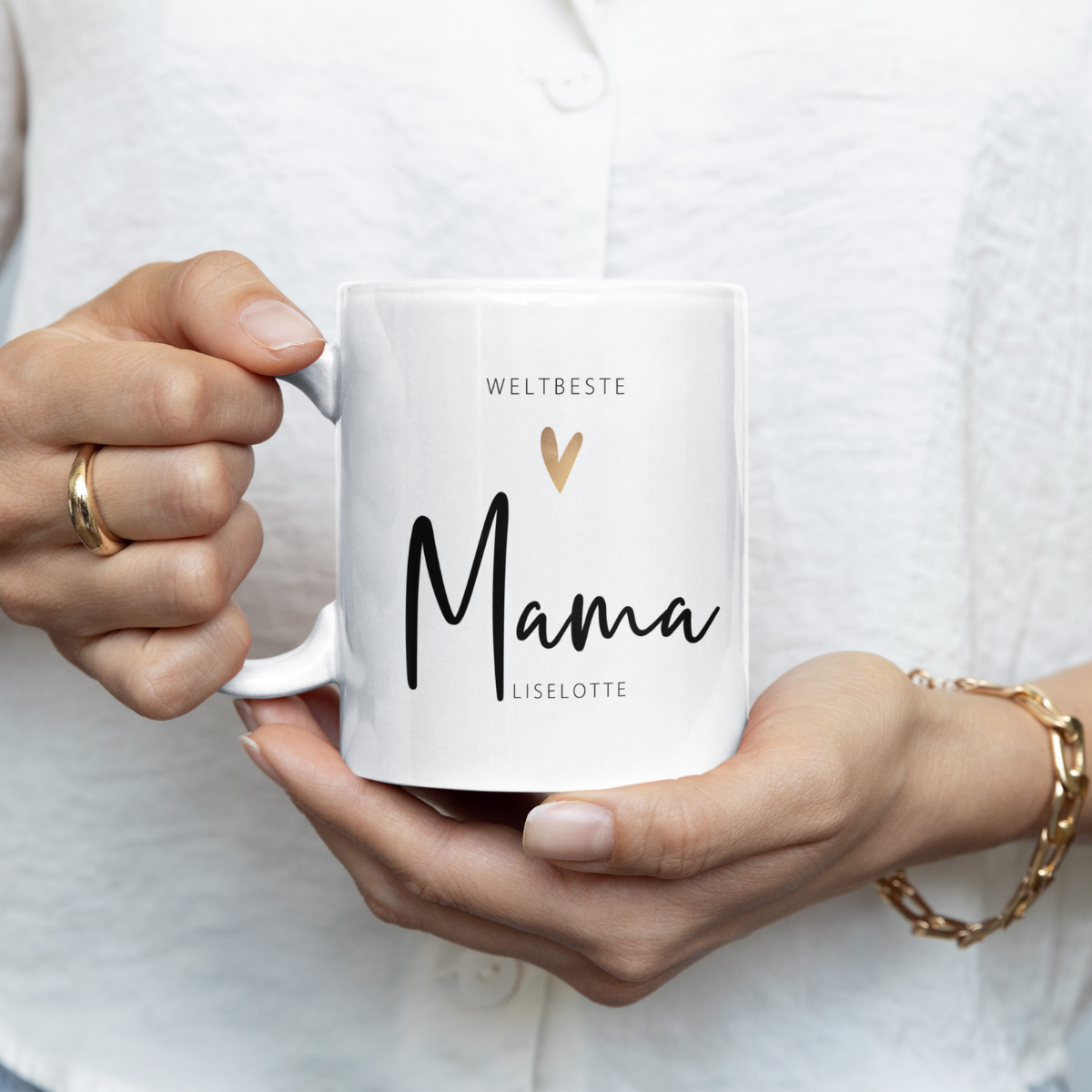Tasse Weltbester Mama 330ml einfarbig mit / ohne Personalisierung