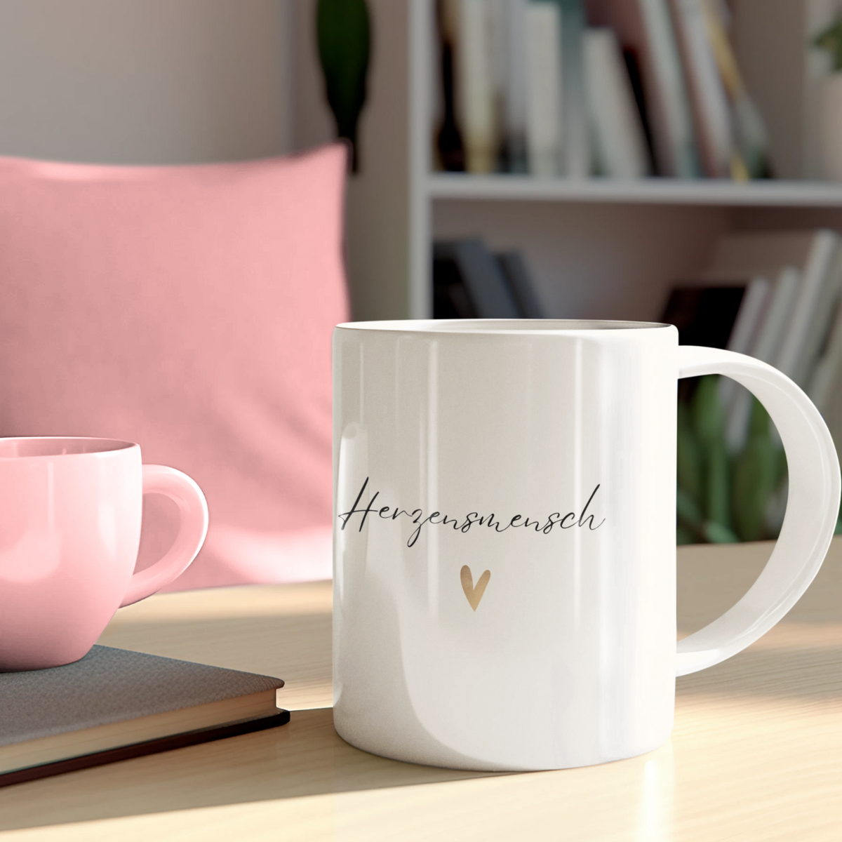 Tasse Herzensmensch - einfarbig