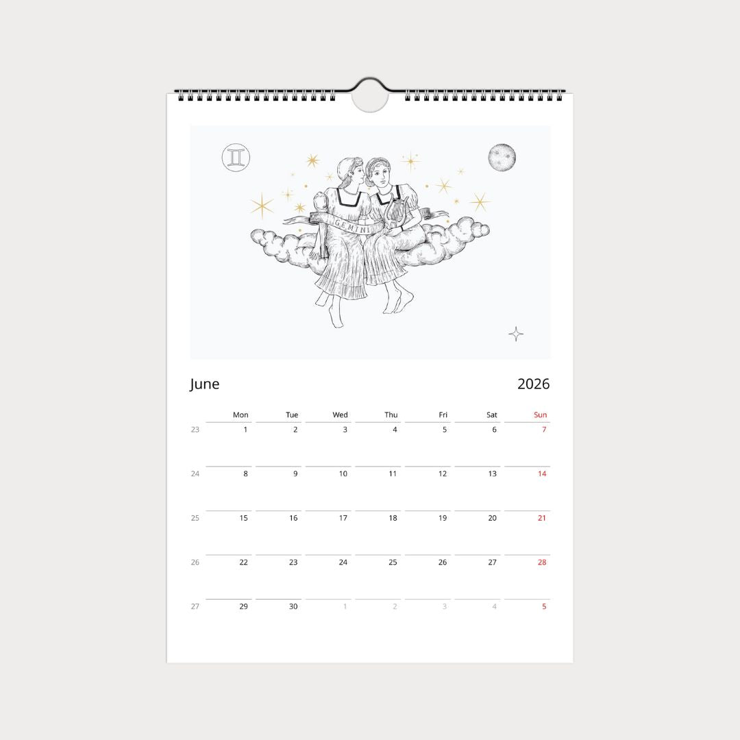 Zodiac Sternzeichen Kalender 2026 (Englisch)