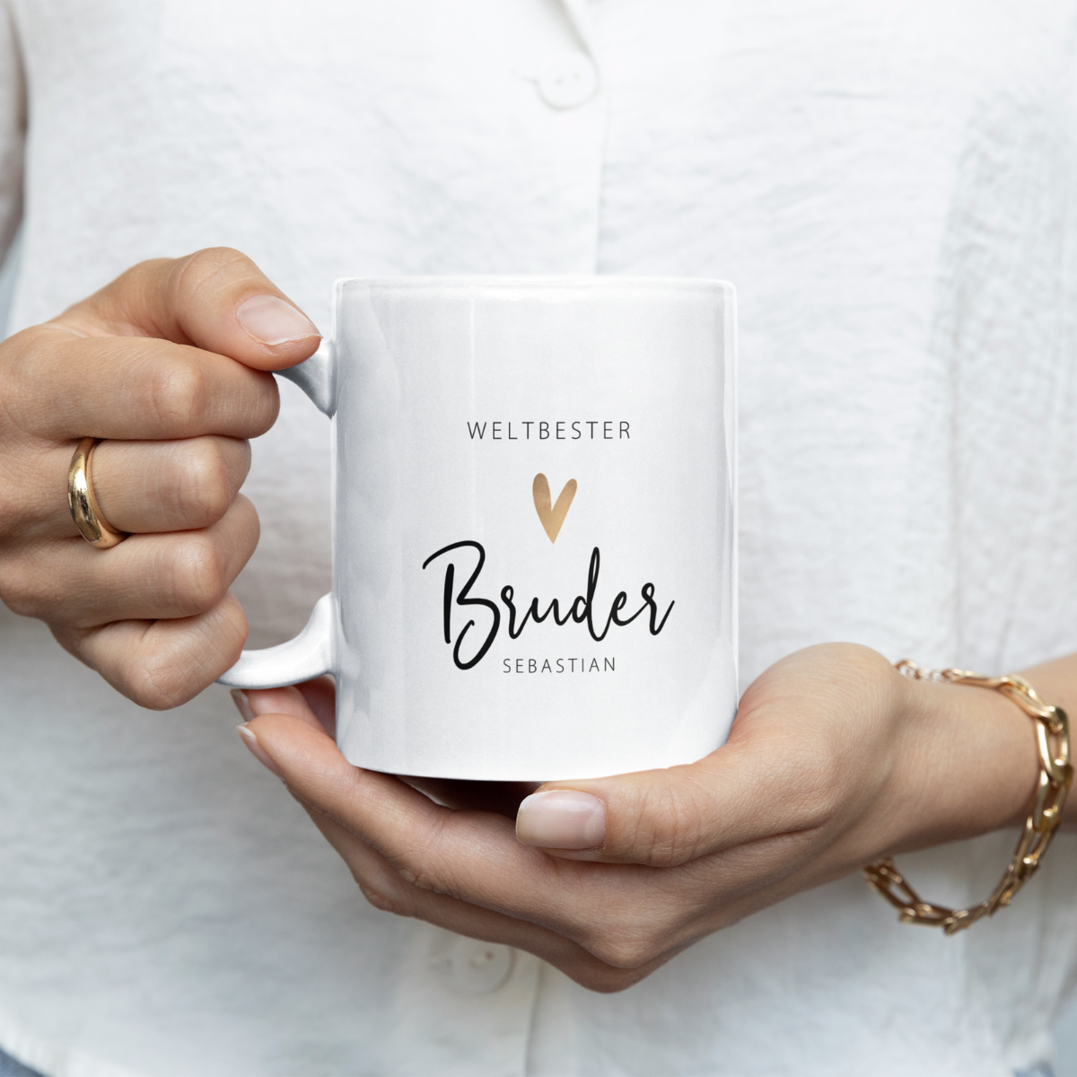 Tasse Weltbester Bruder 330ml einfarbig mit / ohne Personalisierung