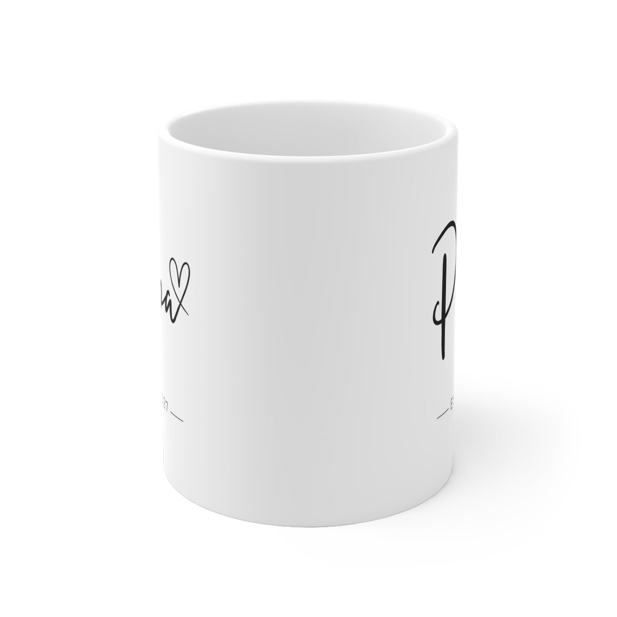 Tasse Papa 2026-2028 Herz schwarz - einfarbig