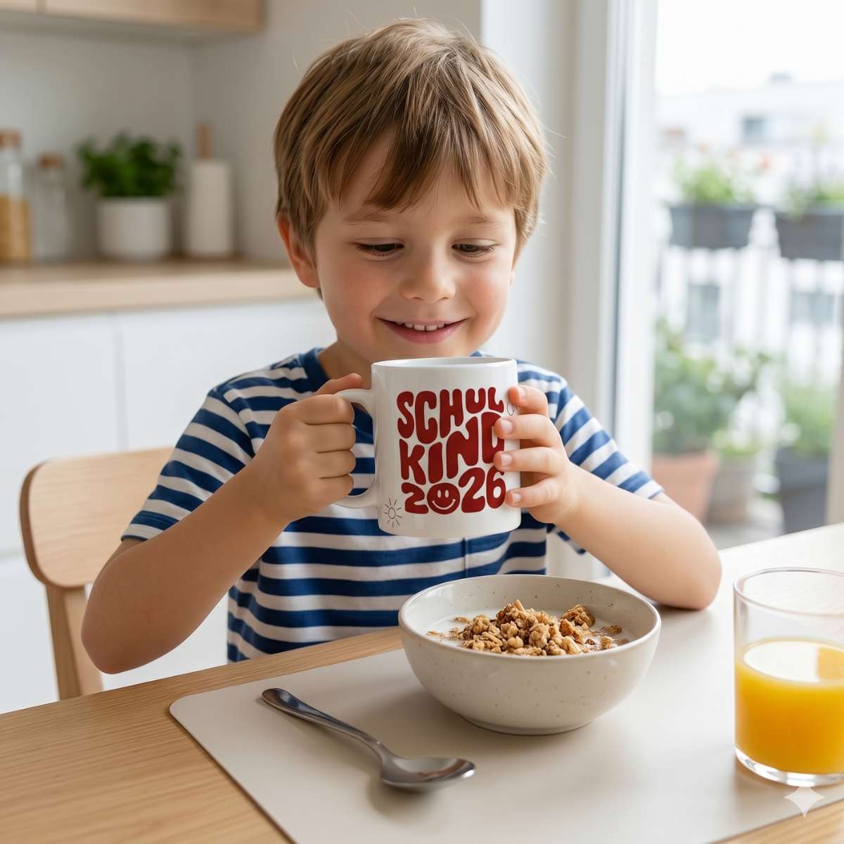 Tasse Schulkind 2026 Rot mit Name
