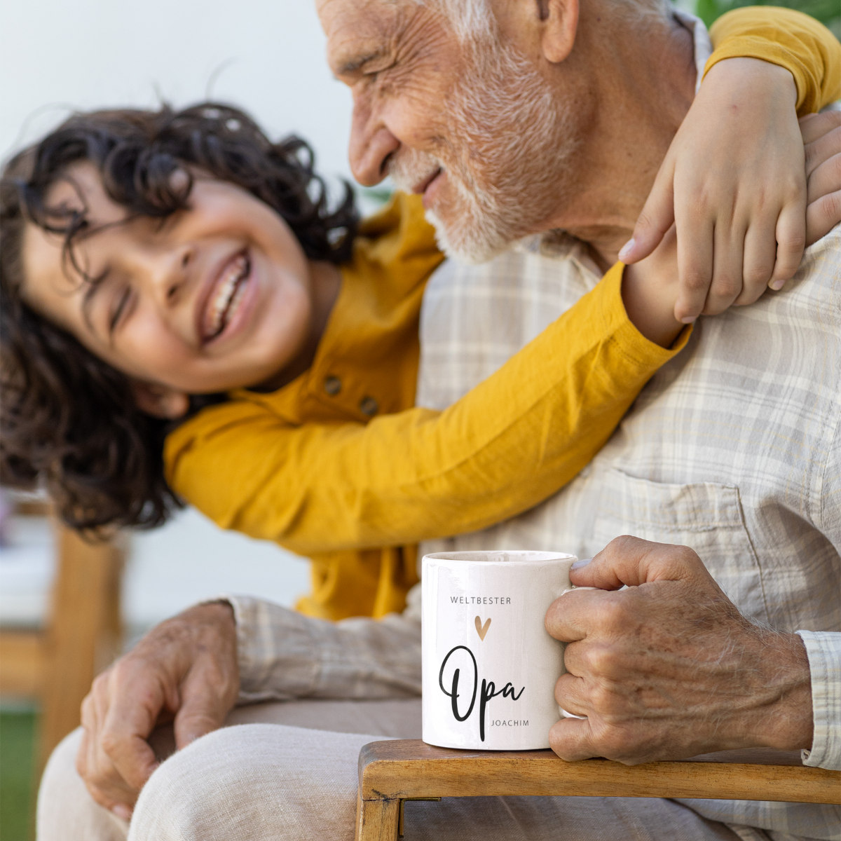 Tasse Weltbester Opa 330ml einfarbig mit / ohne Personalisierung