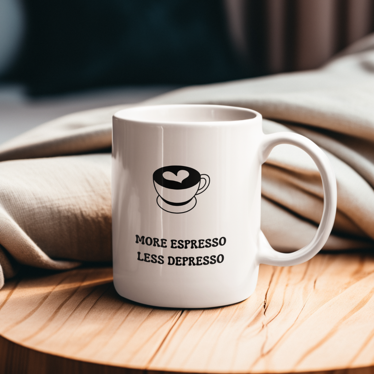 Tasse More Espresso Less Depresso - 2 Farben