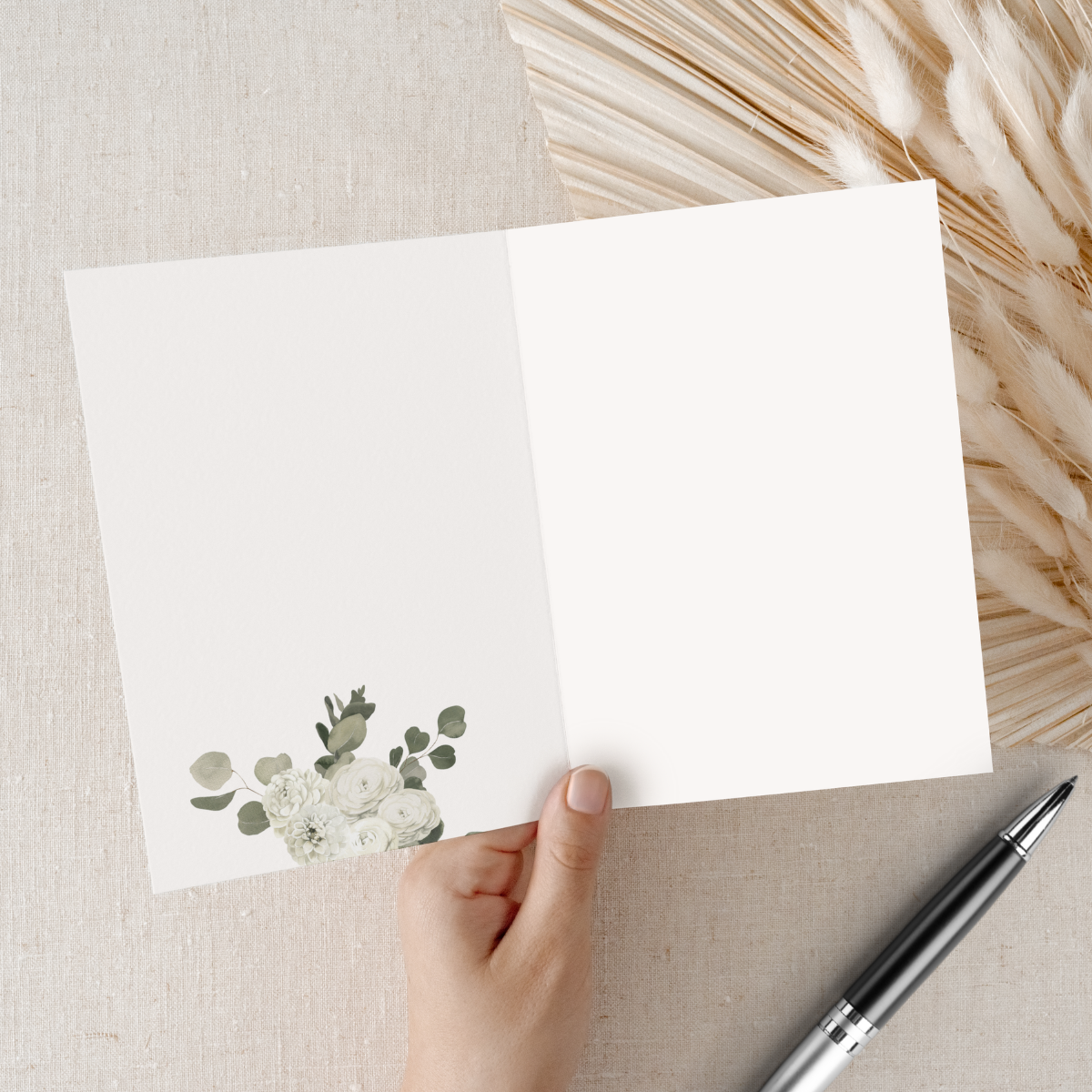 Einladungskarten Hochzeit Eucalyptus personalisierbar - 10 Stück