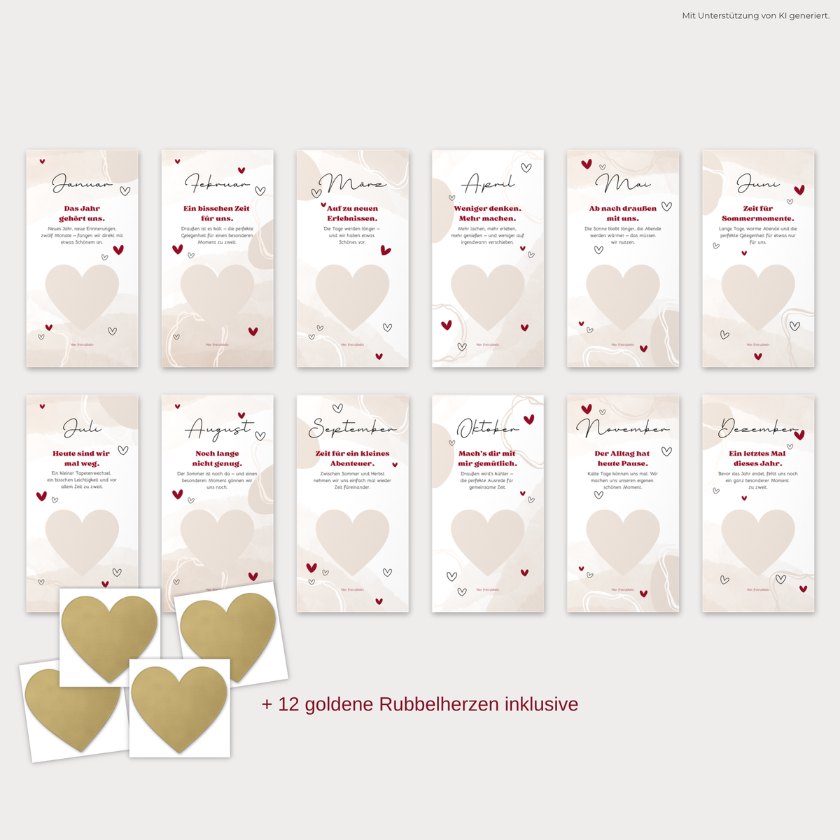 Date-Ideen für Paare *Zweisam durch das Jahr* Rubbelkarten