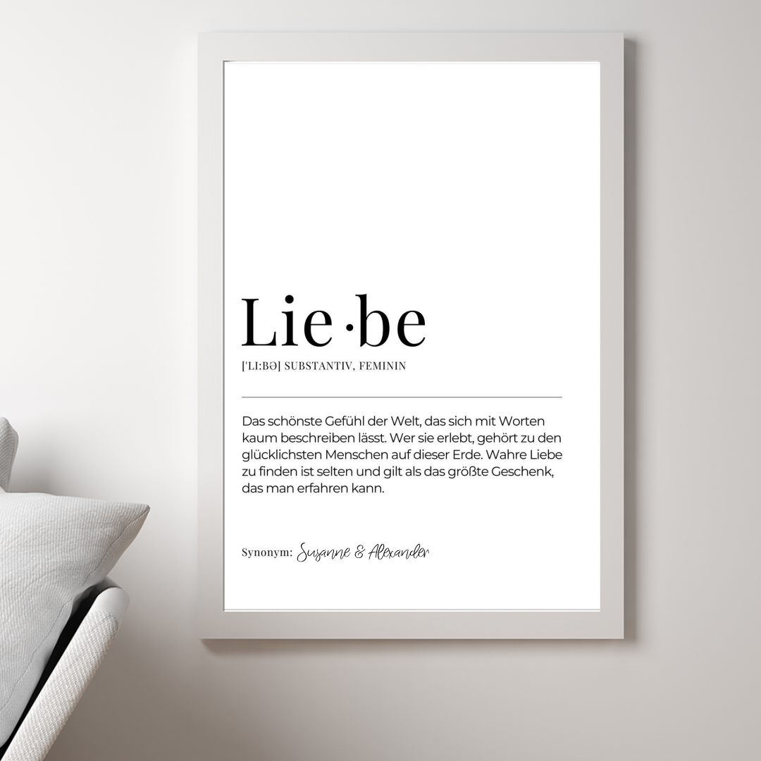 Personalisiertes Definition Liebe Poster