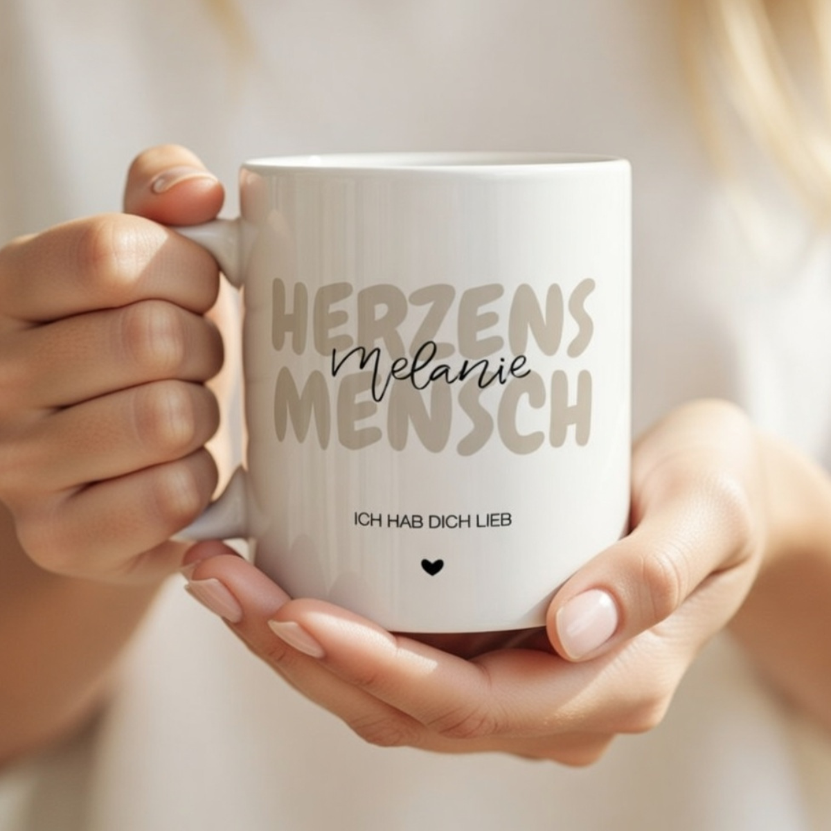 Tasse personalisiert Herzensmensch – mit oder ohne Wunschname –