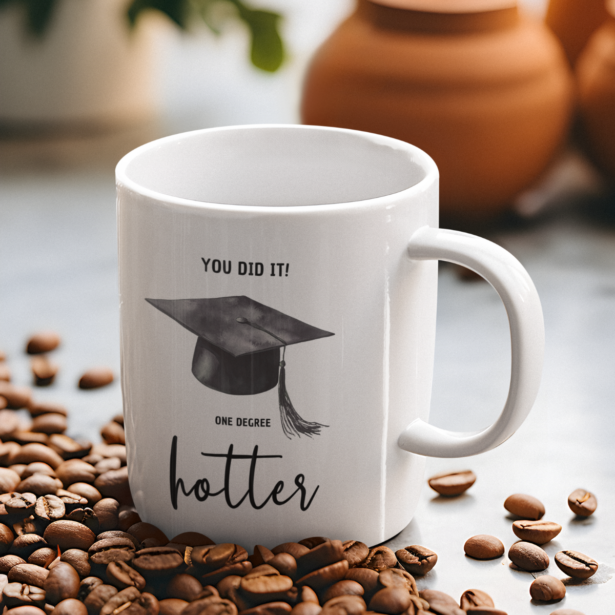 Tasse Abschluss One degree hotter - einfarbig (330ml)