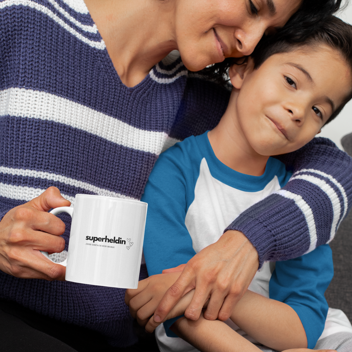 Tasse Superheldin Mama – 4 Farben