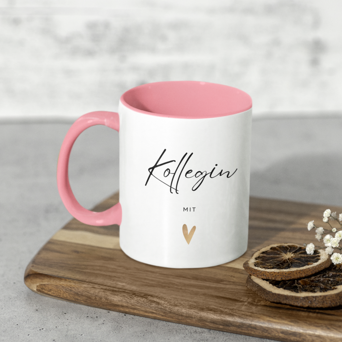 Kollegin mit Herz Tasse  - Pink (330ml)