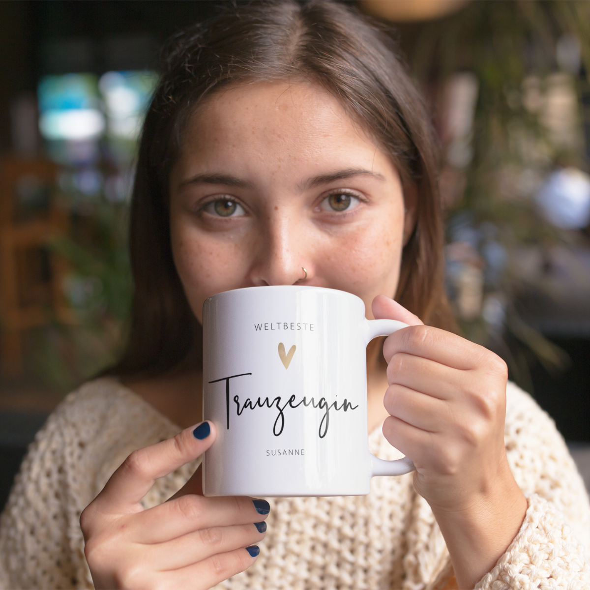 Tasse Weltbeste Trauzeugin 330ml einfarbig mit / ohne Personalisierung