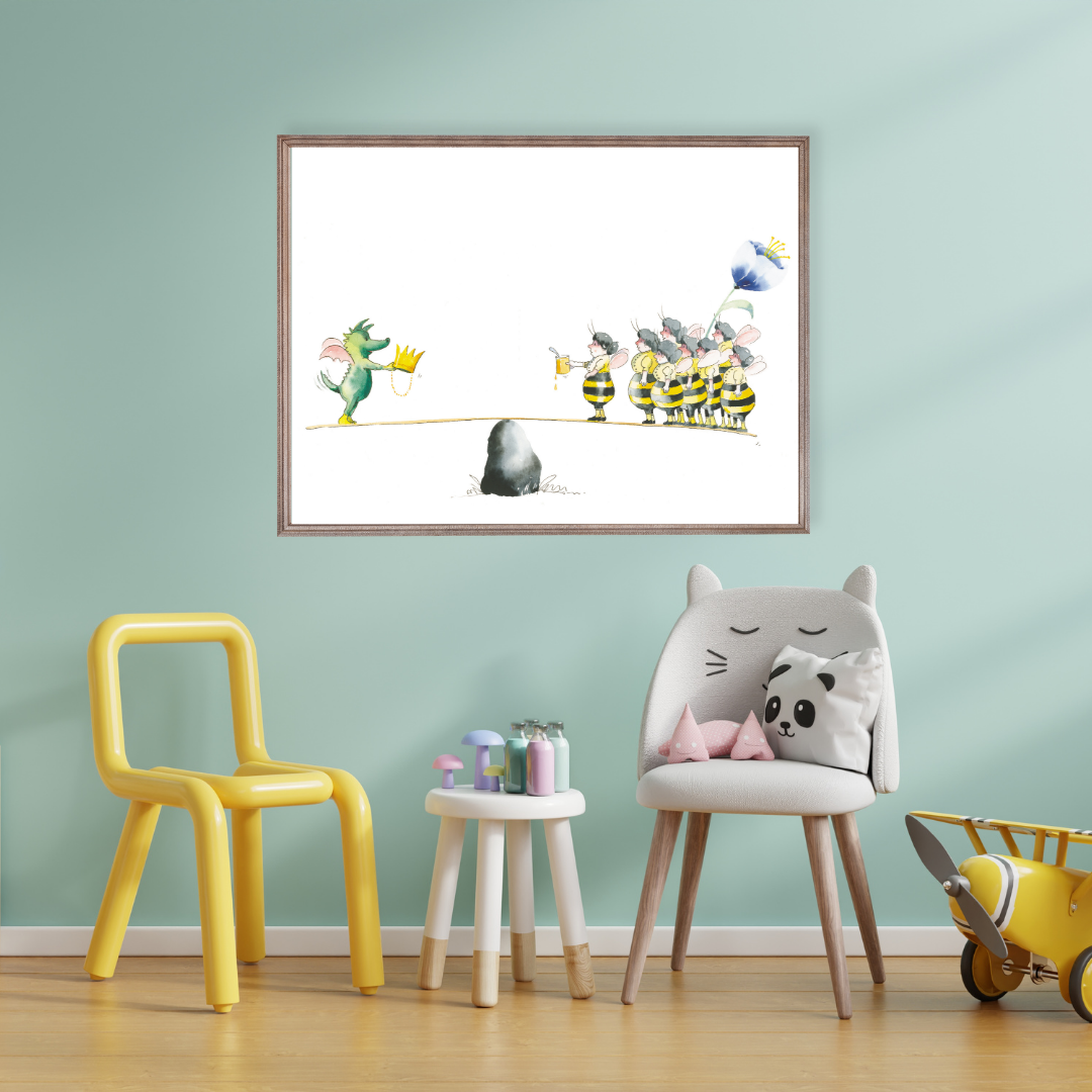 Poster TABALUGA Originalmotiv – Bienenschwarm auf Wippe