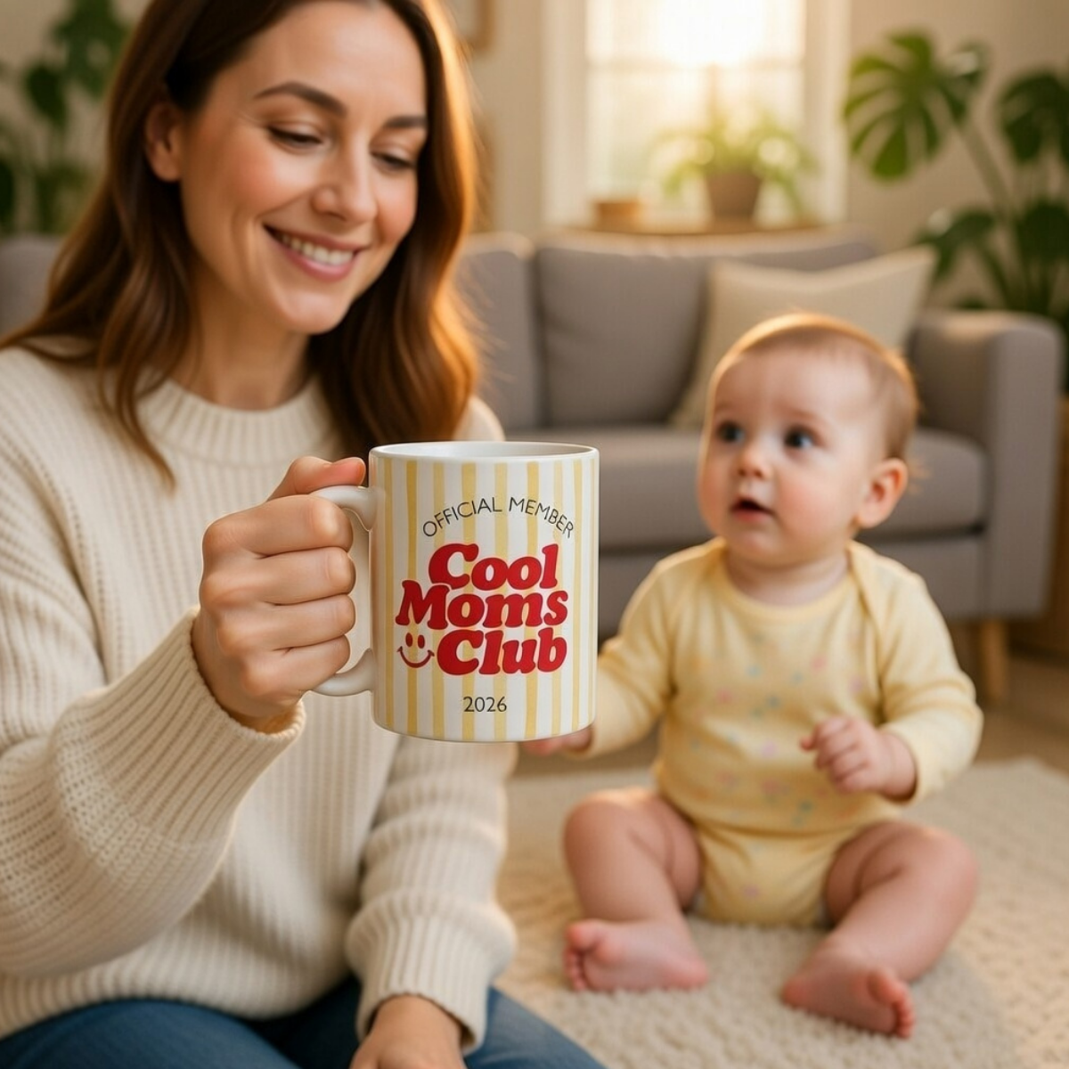 Tasse Cool Moms Club Sunny Gelb (2020 bis 2027 oder ohne Jahreszahl)