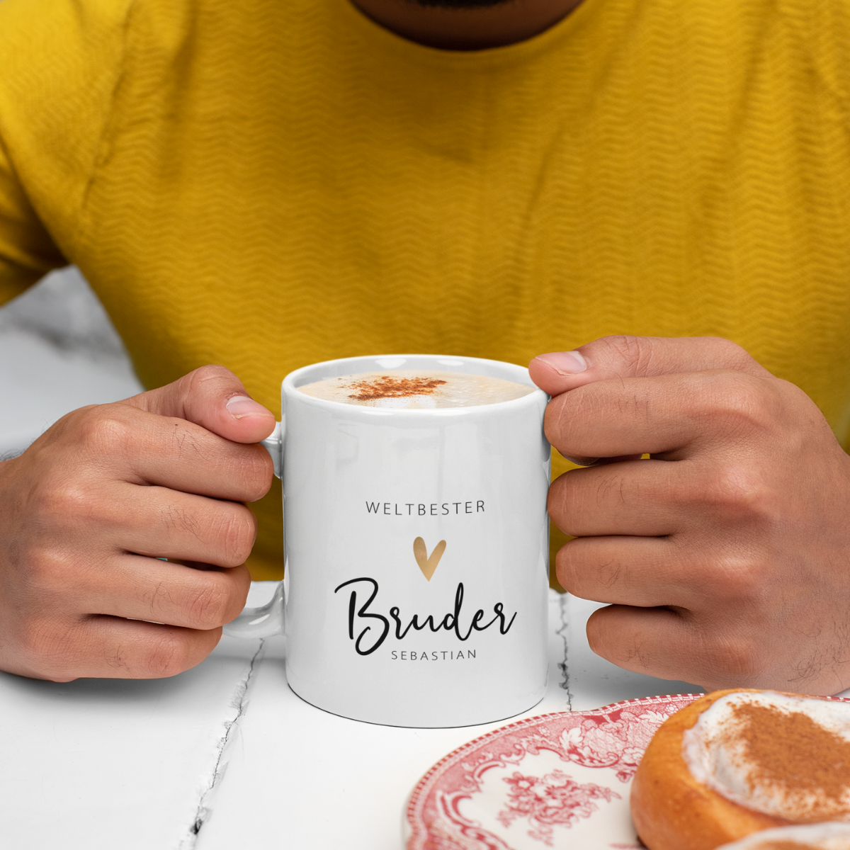 Tasse Weltbester Bruder 330ml einfarbig mit / ohne Personalisierung