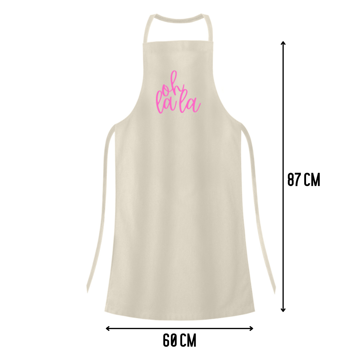 Oh La La Schürze Unisex – Beige / Pink