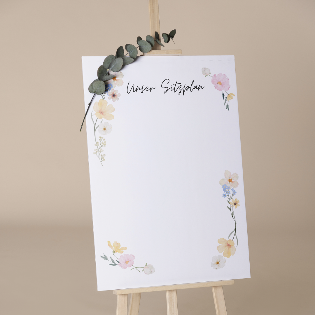 Hochzeit Sitzplan Floral Blumig Bunt (Download)