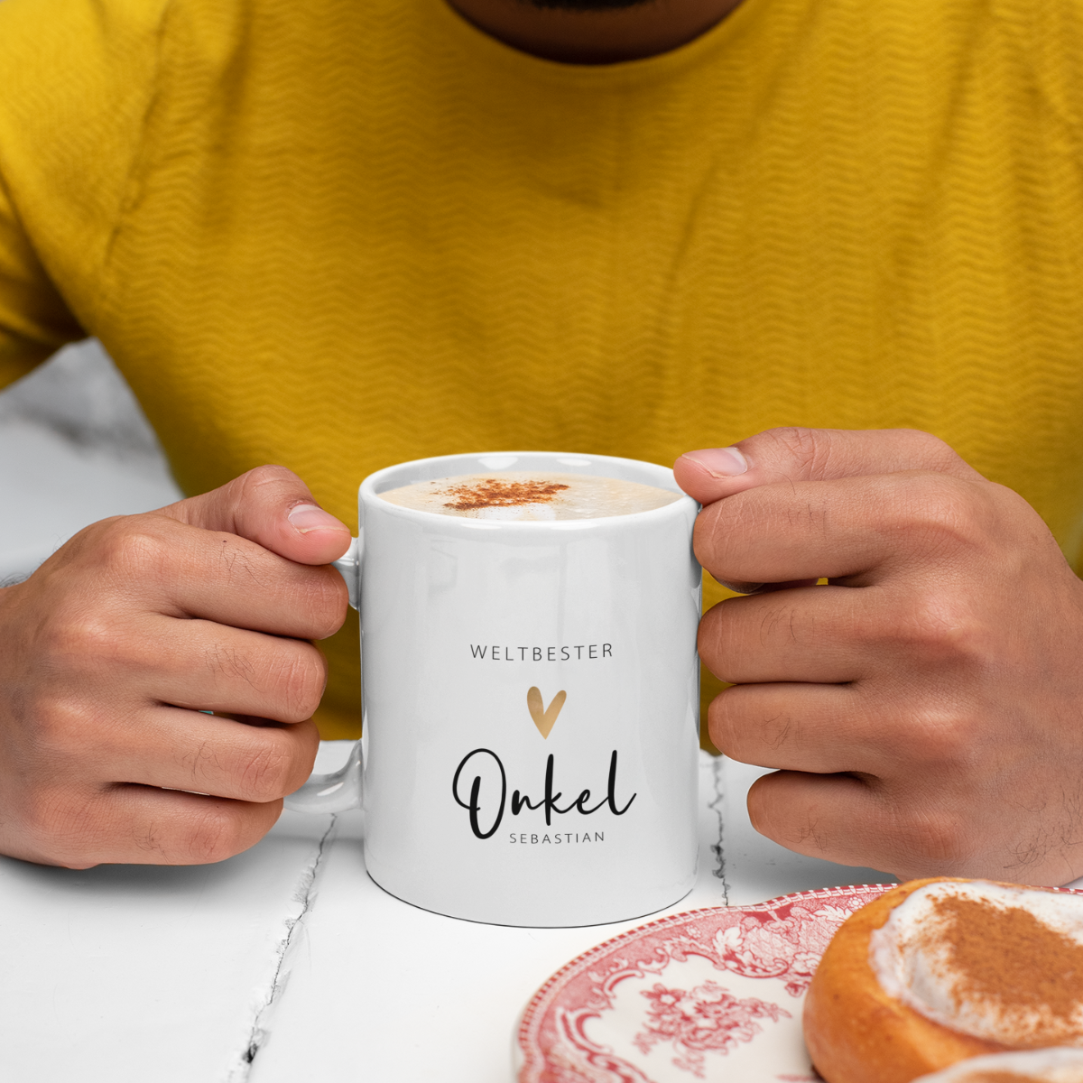 Tasse Weltbester Onkel 330ml einfarbig mit / ohne Personalisierung