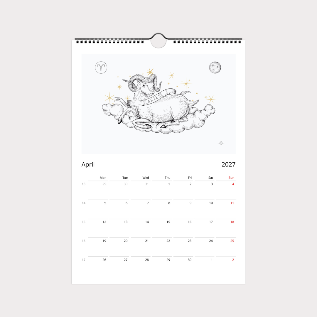 Zodiac Sternzeichen Kalender 2027 (Sprache Englisch)