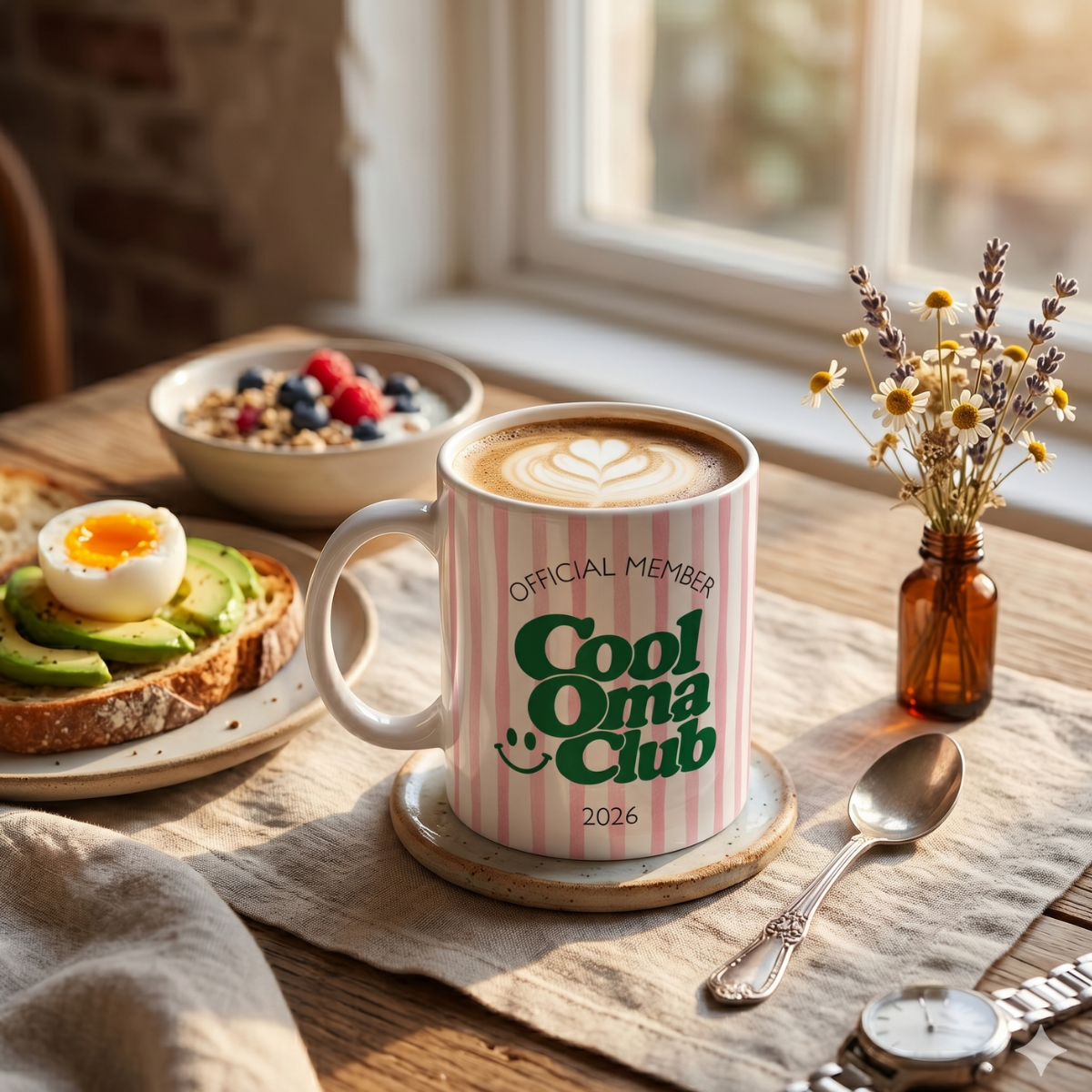 Tasse Cool Oma Club Rosa (2020 bis 2027 oder ohne Jahreszahl)