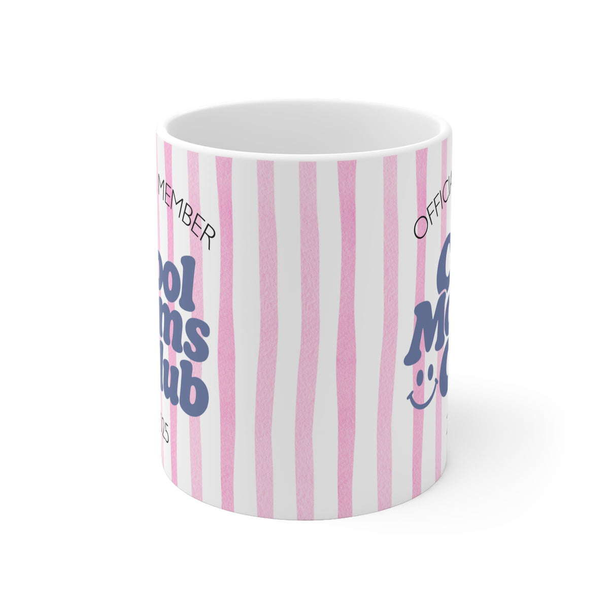 Tasse Cool Moms Club 2025 - pink gestreift