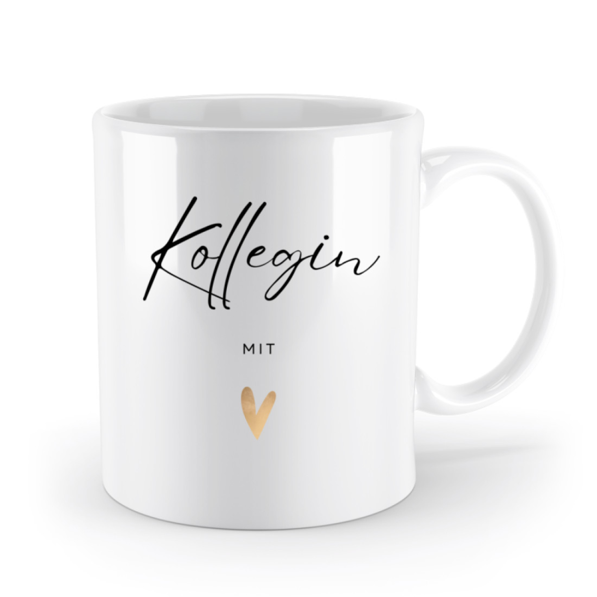 Kollegin mit Herz Tasse  - einfarbig (330ml)