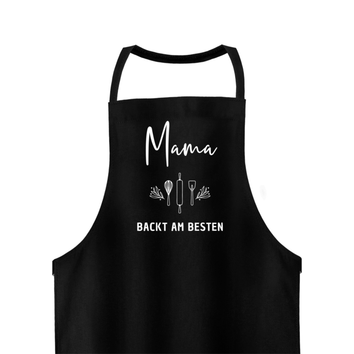 Schürze Mama backt am besten – schwarz