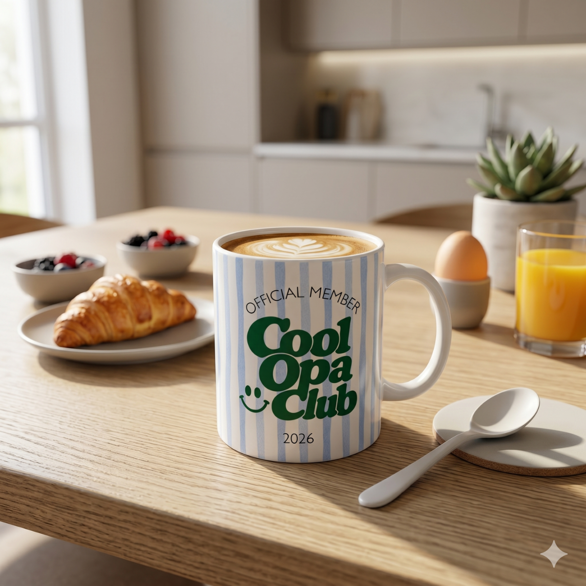 Tasse Cool Opa Club Blau Grün (2020 bis 2027 oder ohne Jahreszahl)